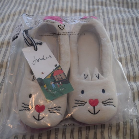 Joules Other - NEW ~Joules Bunny Slippers Big Girls 3-4